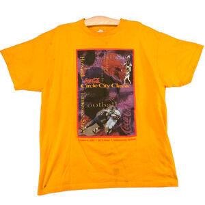 Coca-Cola Men's Circle City Classic T-Shirt Yellow XL Short Sleeve Vintage 2001